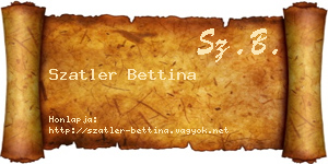 Szatler Bettina névjegykártya